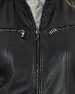 IOLE Giacca Biker da donna in vera pelle nero