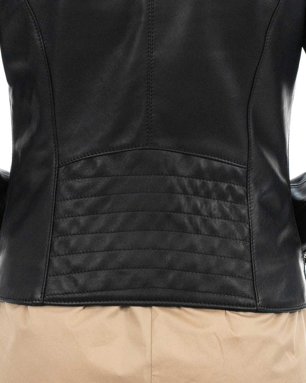 CLOE Giacca Biker da donna in vera pelle nero