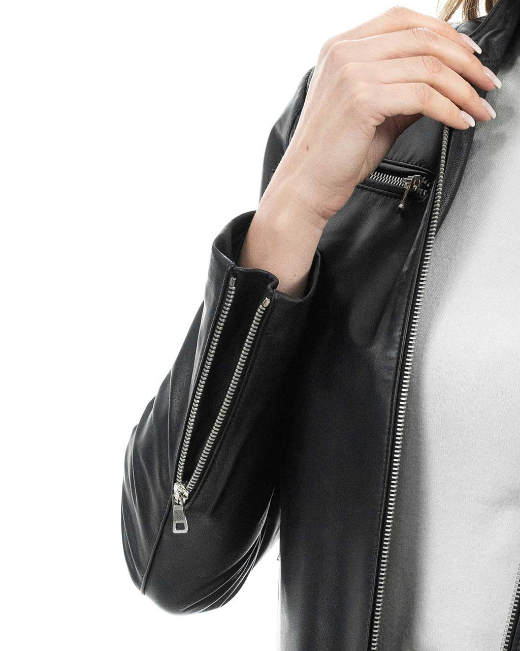 ILARY Giacca Biker da donna in vera pelle nero