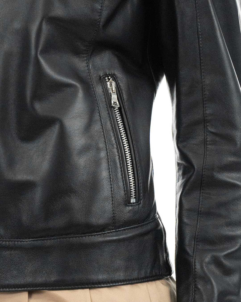 ILARY Giacca Biker da donna in vera pelle nero