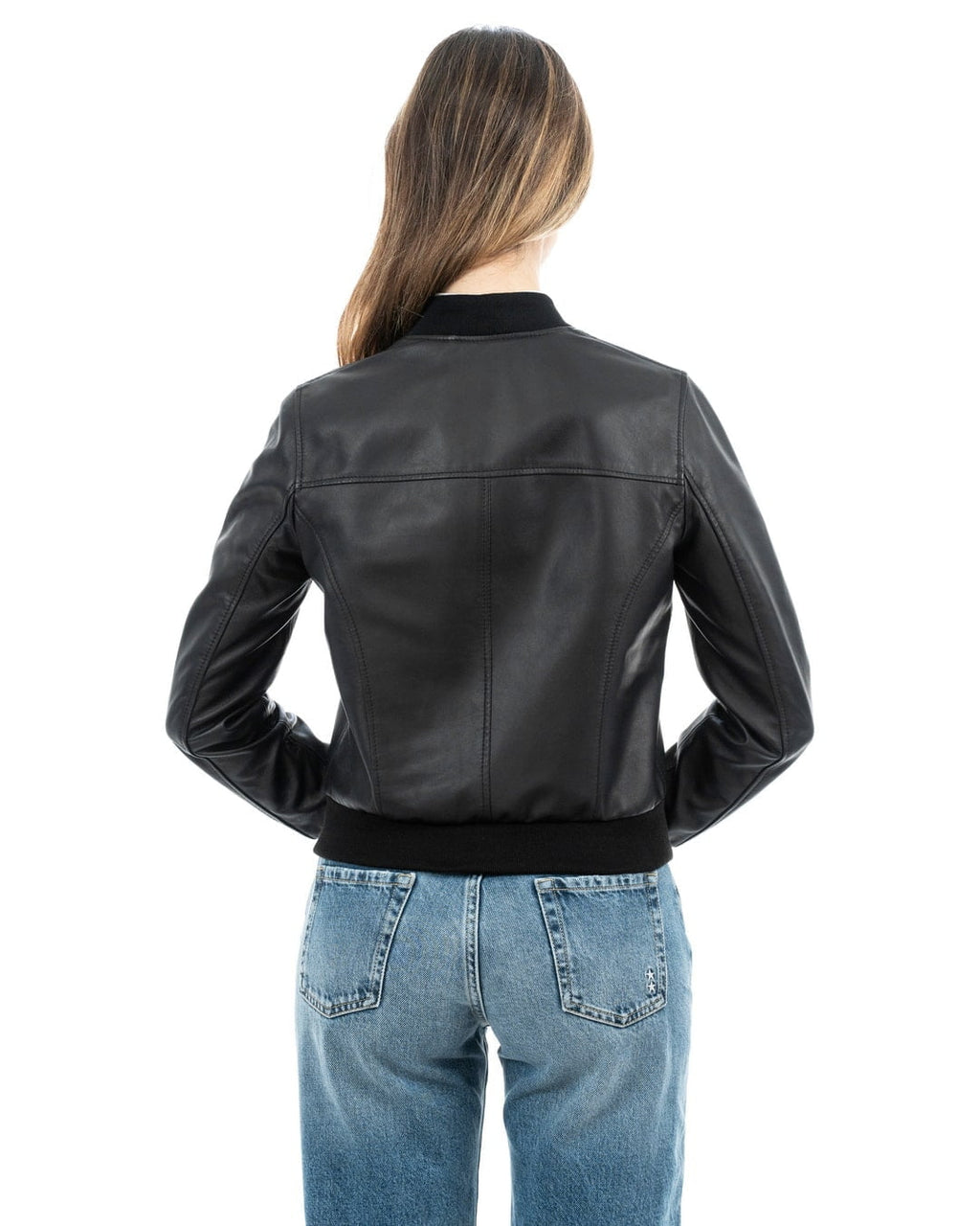 BELEN Giacca Bomber da donna in vera pelle nero