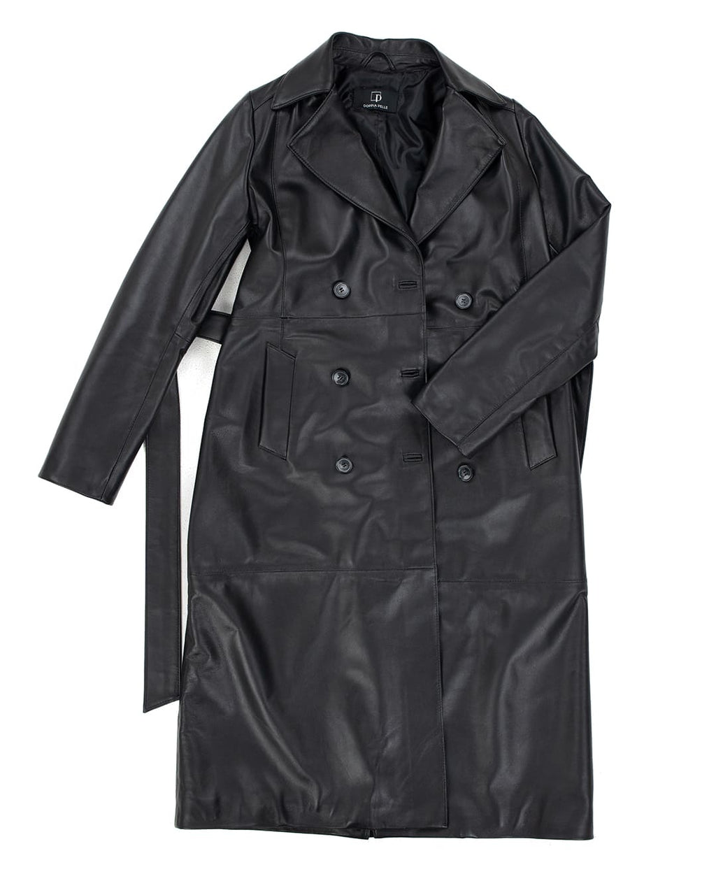 VALENTINA Giacca Cappotto lungo da donna in vera pelle nero