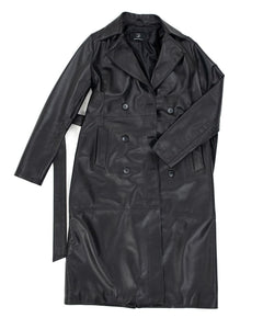 VALENTINA Giacca Cappotto lungo da donna in vera pelle nero