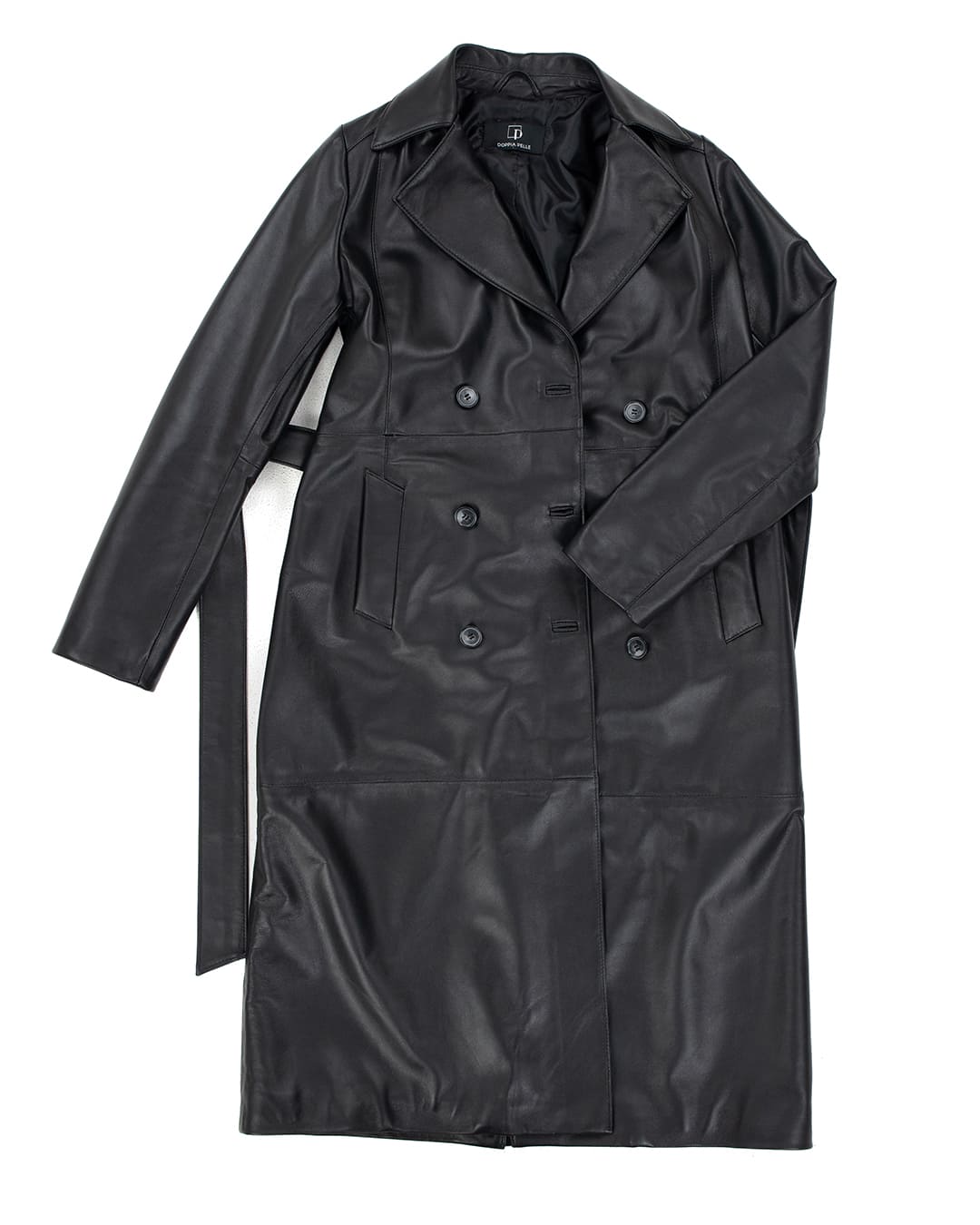 VALENTINA Giacca Cappotto lungo da donna in vera pelle nero