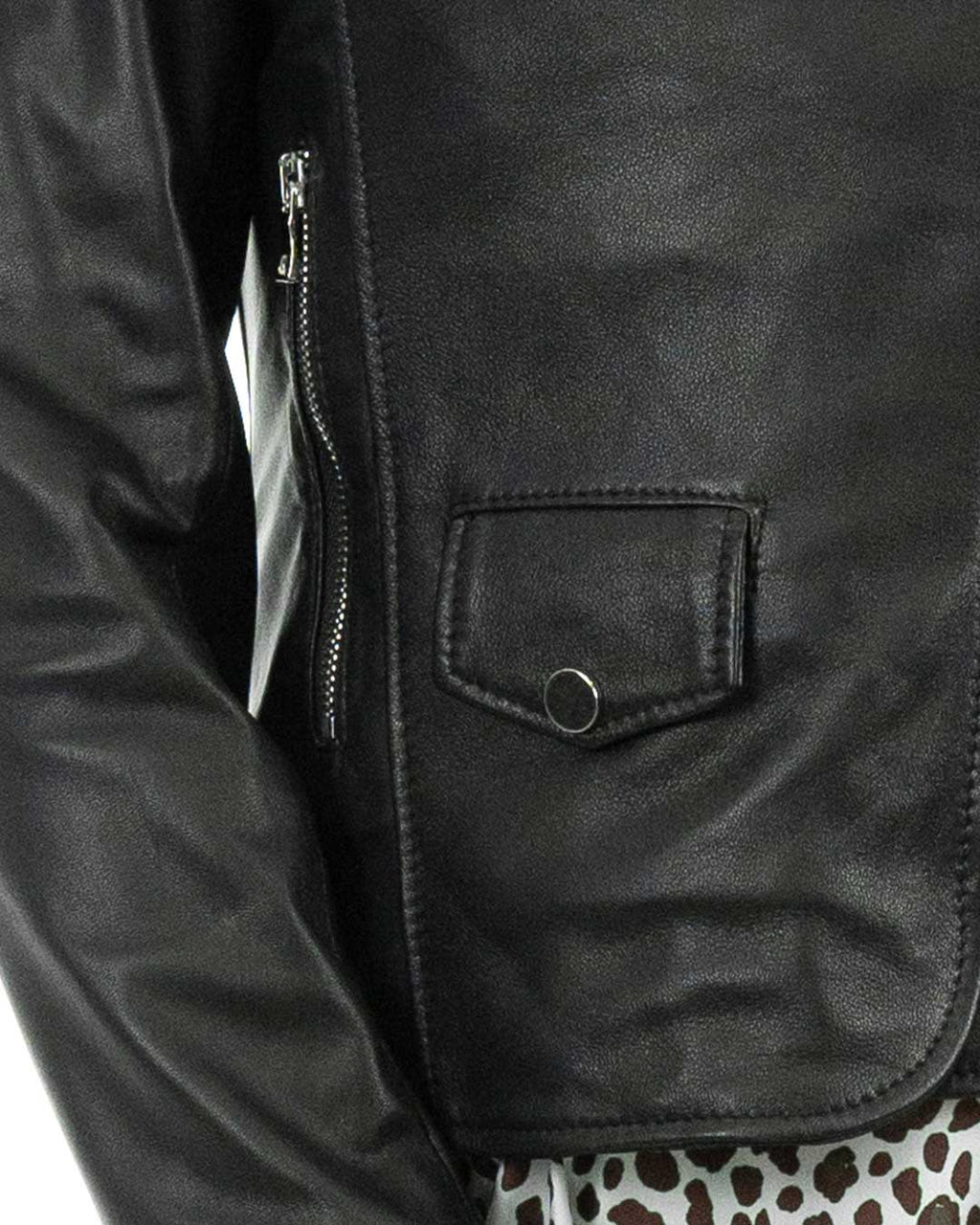GEORGIA Giacca Chiodo da donna in vera pelle nero