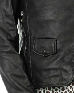 GEORGIA Giacca Chiodo da donna in vera pelle nero
