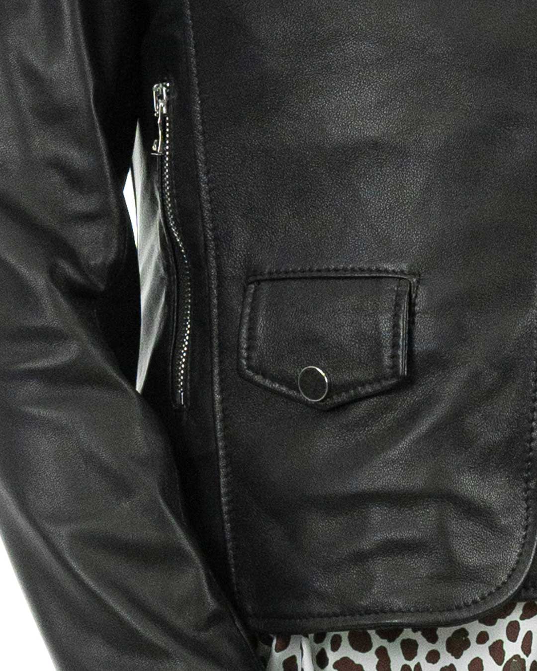 GEORGIA Giacca Chiodo da donna in vera pelle nero