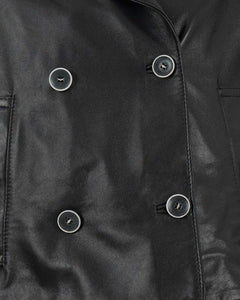 SELENA Giacca da donna in vera pelle nero vestibilità over