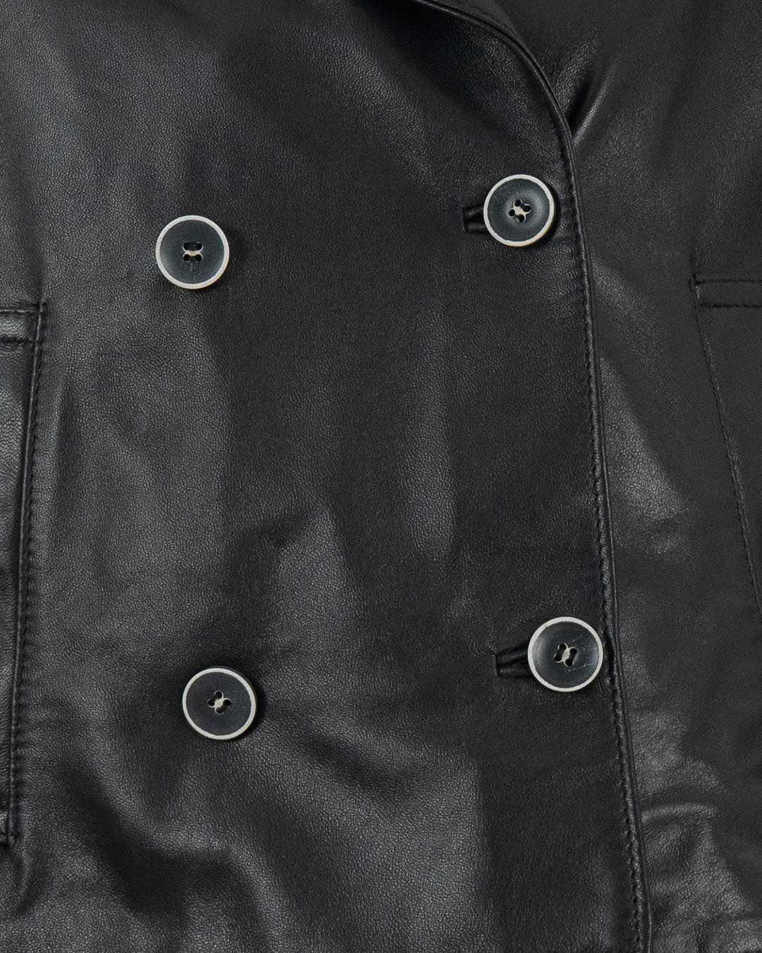 SELENA Giacca da donna in vera pelle nero vestibilità over