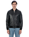 STEVE - Bomber College da uomo in vera pelle nero