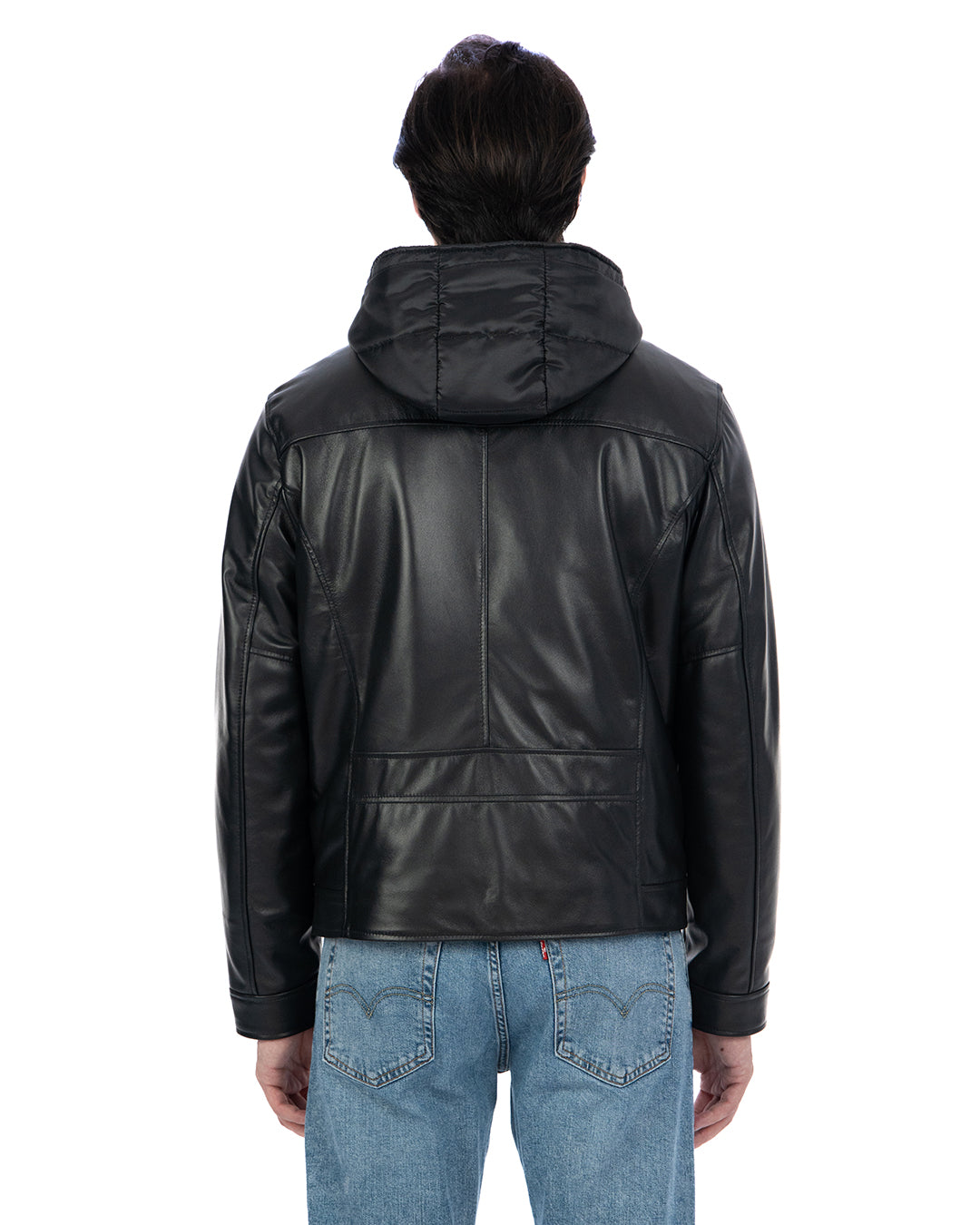 GABRIEL Giacca Biker 4 stagioni da uomo in vera pelle nero con trapunta rimovibile