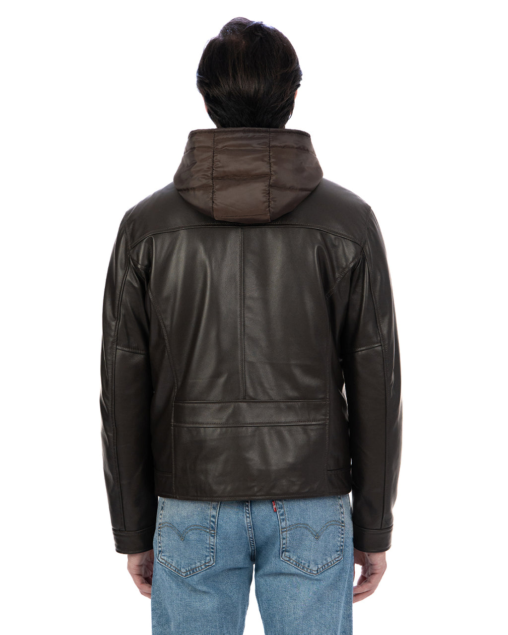 GABRIEL Giacca Biker 4 stagioni da uomo in vera pelle t. moro con trapunta rimovibile