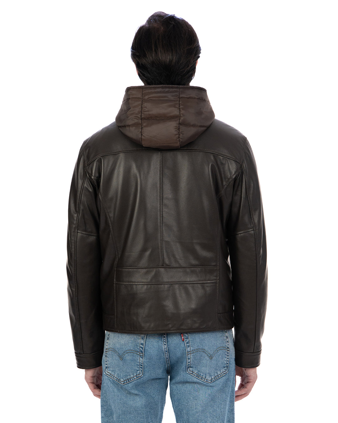 GABRIEL Giacca Biker 4 stagioni da uomo in vera pelle t. moro con trapunta rimovibile