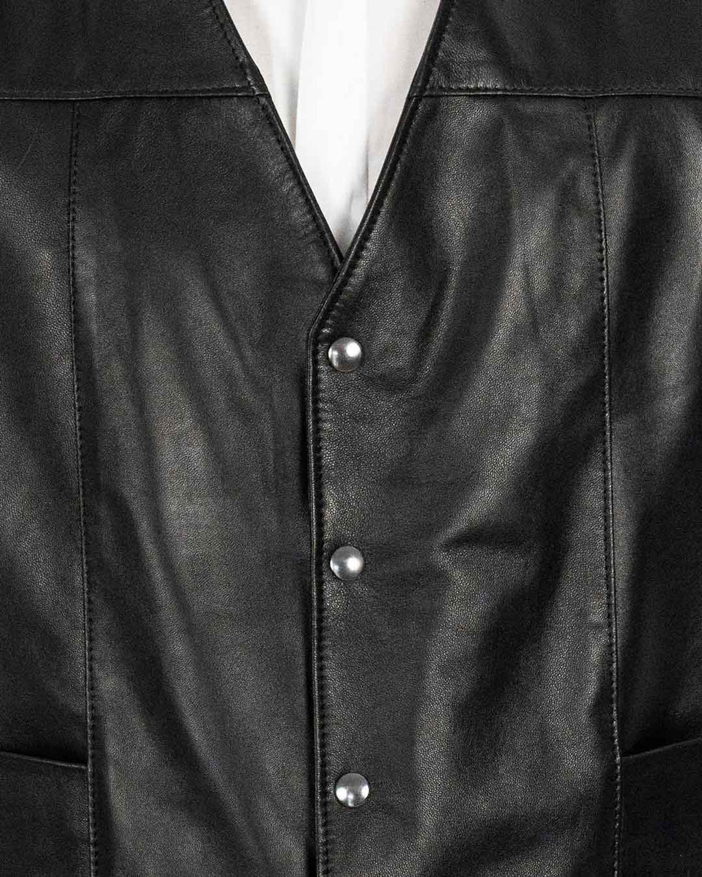 ANTONY Gilet da uomo in vera pelle nero