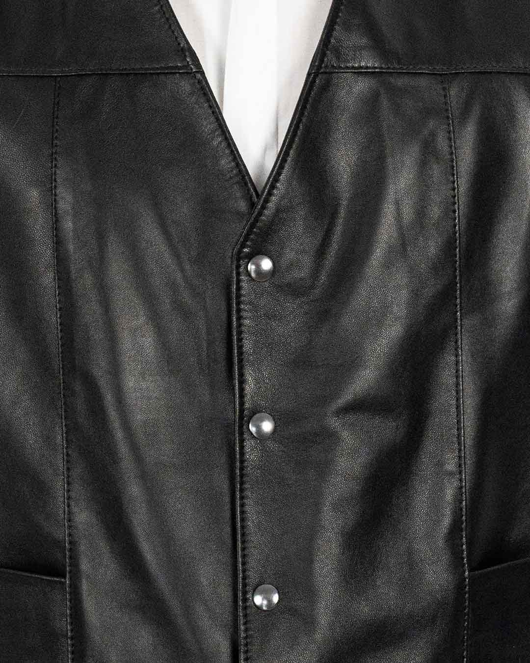 ANTONY Gilet da uomo in vera pelle nero