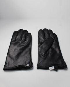 GUANTI UOMO Guanti in vera pelle nero con bottone da uomo con interno in pelo