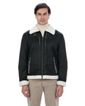 AVIATORE Bomber da uomo scamosciato Nero Shearling Style