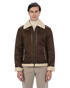 AVIATORE Bomber da uomo scamosciato T. Moro Shearling Style