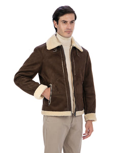AVIATORE Bomber da uomo scamosciato T. Moro Shearling Style