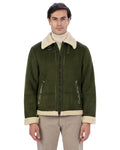 AVIATORE Bomber da uomo scamosciato Verde Shearling Style