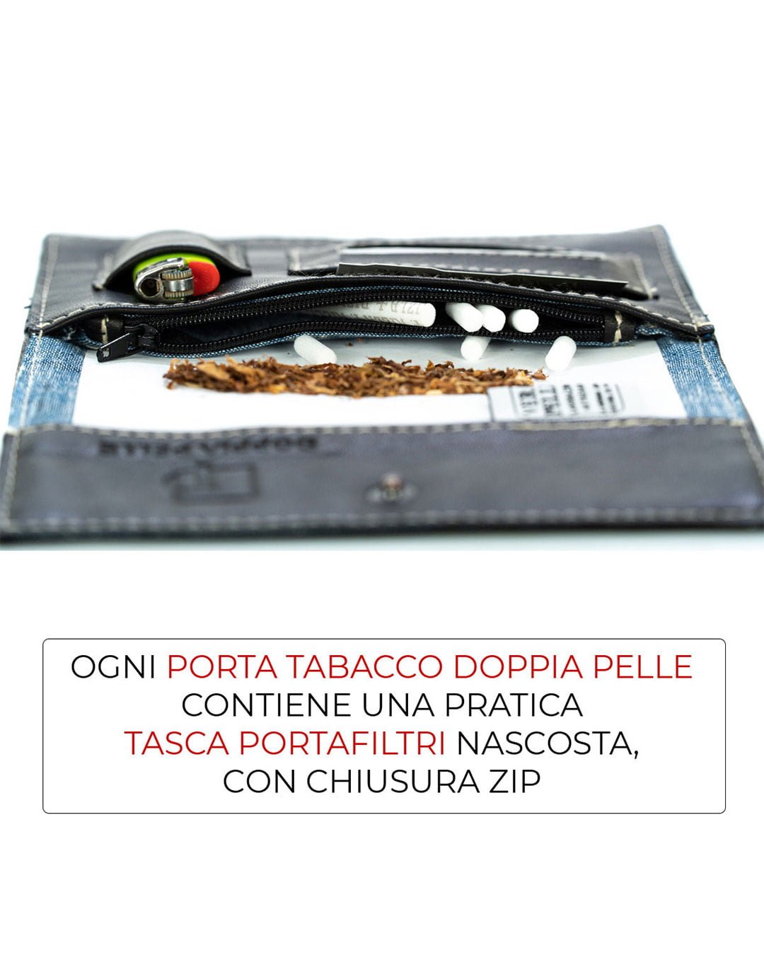 Portatabacco in pelle