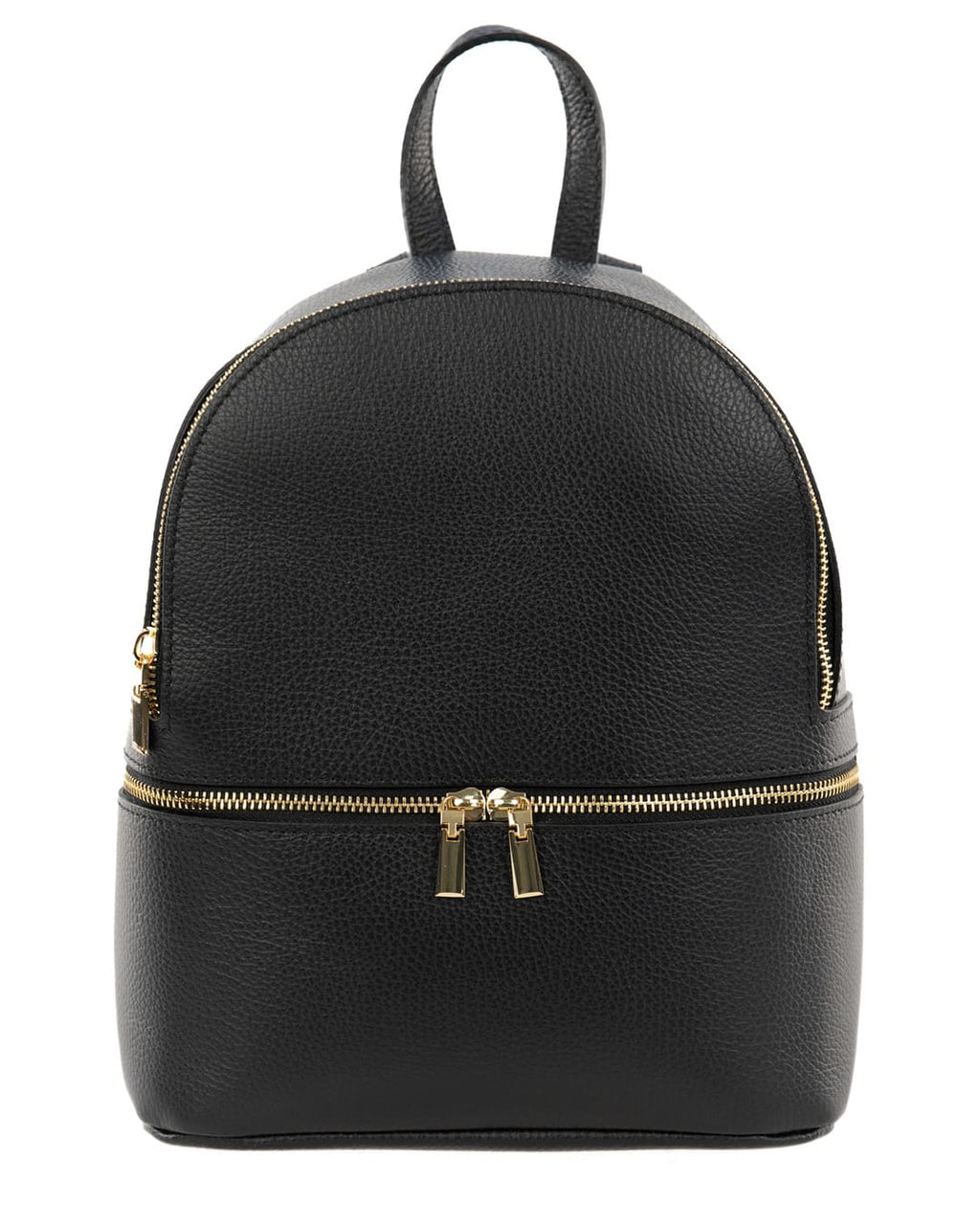 GRETA Zaino donna in vera pelle nero pratico con spallacci regolabili