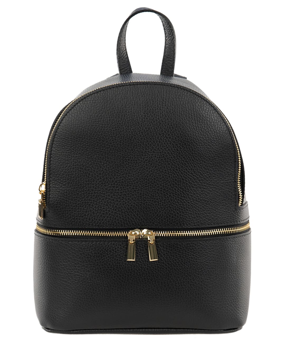GRETA Zaino donna in vera pelle nero pratico con spallacci regolabili