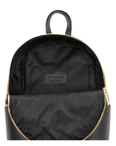 GRETA Zaino donna in vera pelle nero pratico con spallacci regolabili