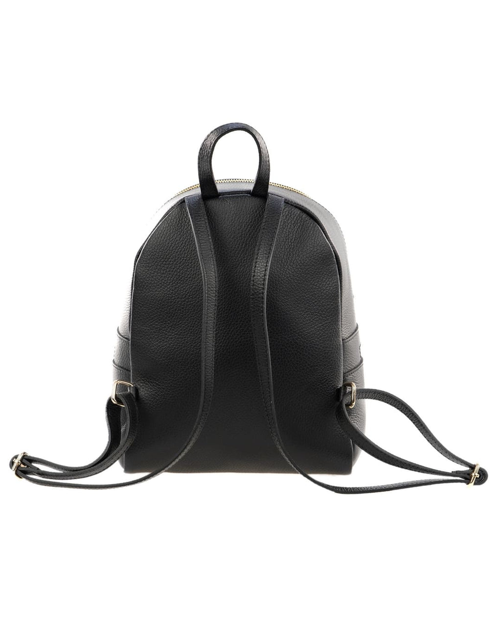 GRETA Zaino donna in vera pelle nero pratico con spallacci regolabili