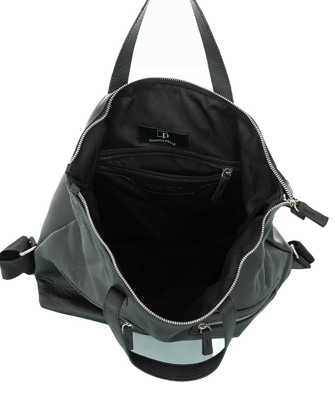 ROMA Zaino Unisex in vera pelle nero