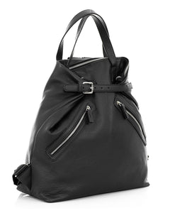 ROMA Zaino Unisex in vera pelle nero