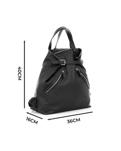 ROMA Zaino Unisex in vera pelle nero