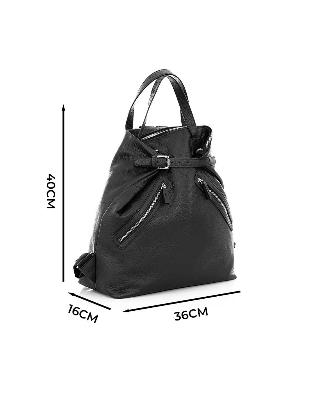 ROMA Zaino Unisex in vera pelle nero