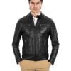 Giacca Biker da uomo in vera pelle nero