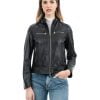 Giacca Biker da donna in vera pelle nero