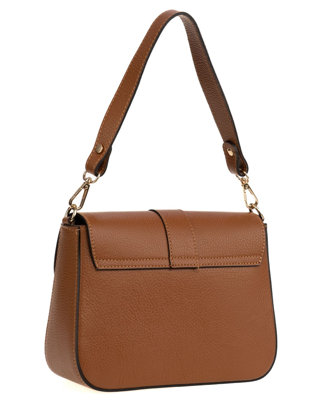 <b> INES </b> <br> Borsa a spalla in vera pelle martellata cuoio con tracolla - immagine 5