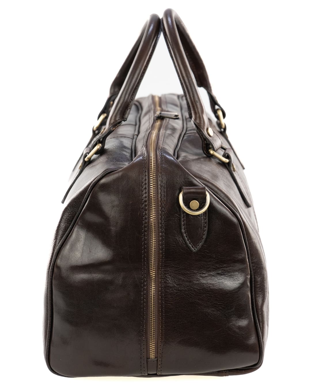 <b> CAPRI MEDIO </b> <br> Borsone da viaggio in vera pelle testa di moro - immagine 5