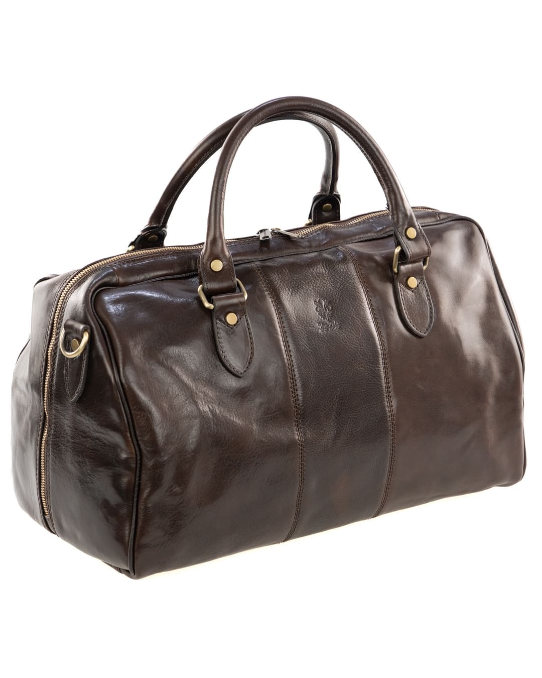 <b> CAPRI MEDIO </b> <br> Borsone da viaggio in vera pelle testa di moro - immagine 6